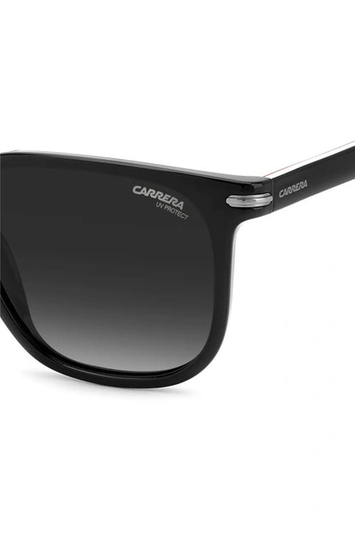 Carrera Eyewear 54mm Rectangular Sunglasses In Black Grey Shaded