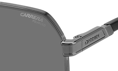 Shop Carrera Eyewear 62mm Polarized Rectangular Sunglasses In Dark Ruth Black/ Gray Polar