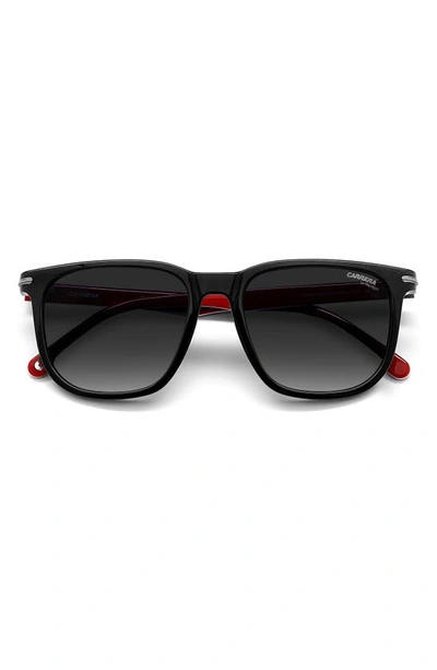 Carrera Eyewear 54mm Rectangular Sunglasses In Black Grey Shaded