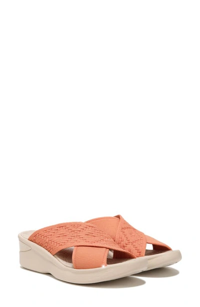 Shop Bzees Crisscross Wedge Sandal In Dusted Clay Engineered Knit