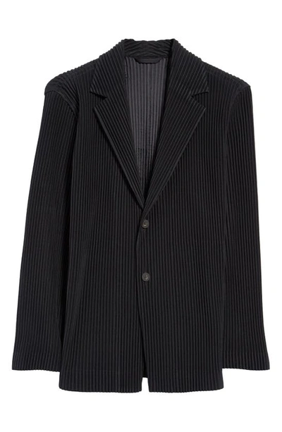 Shop Issey Miyake Pleated Sport Coat In 15-black