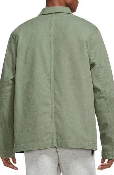 Shop Nike Unlined Chore Coat In Oil Green/ White