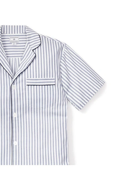 Petite Plume Men's French Ticking Twill Short Pajama Set In Navy