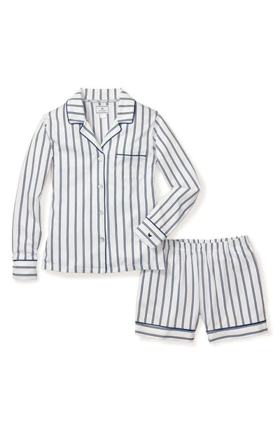 Shop Petite Plume Stripe Pima Cotton Pajamas In White