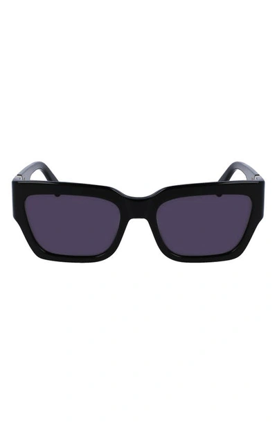 Shop Longchamp 55mm Rectangular Sunglasses In Black