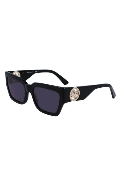 Longchamp 55mm Rectangular Sunglasses In Black