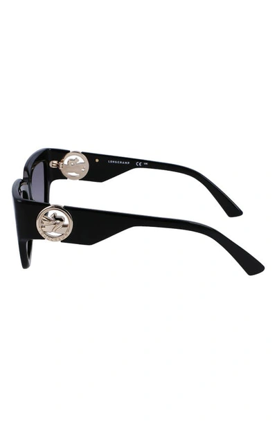 Longchamp 55mm Rectangular Sunglasses In Black