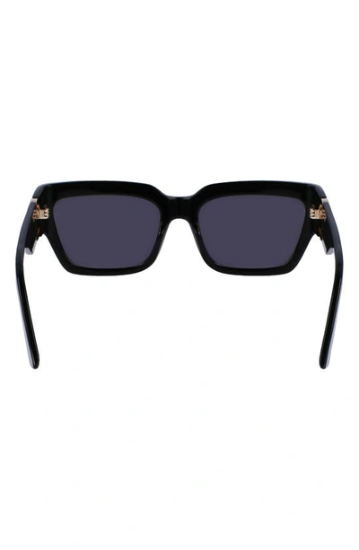 Shop Longchamp 55mm Rectangular Sunglasses In Black