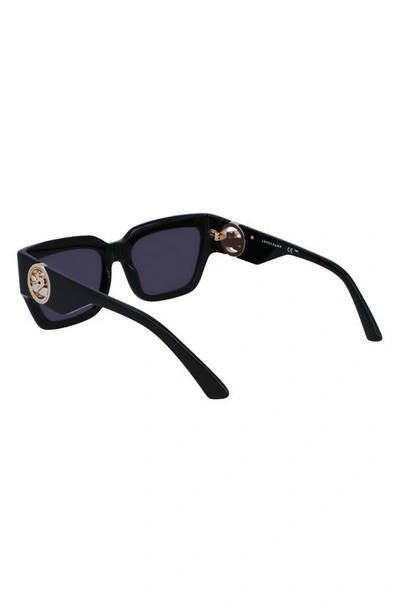 Shop Longchamp 55mm Rectangular Sunglasses In Black