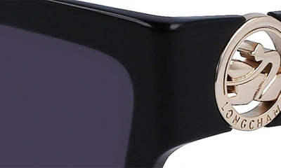 Shop Longchamp 55mm Rectangular Sunglasses In Black