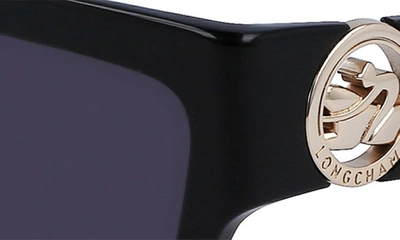 Longchamp 55mm Rectangular Sunglasses In Black