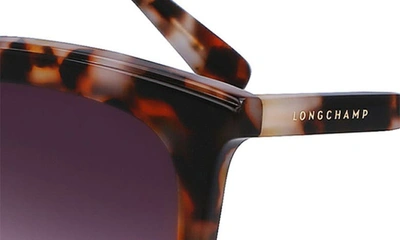 Shop Longchamp 53mm Rectangular Sunglasses In Ochre Havana