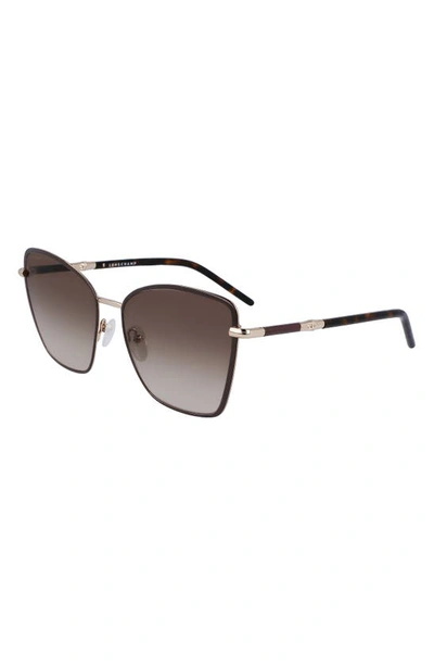 Shop Longchamp 58mm Gradient Butterfly Sunglasses In Brown/ Gradient Khaki