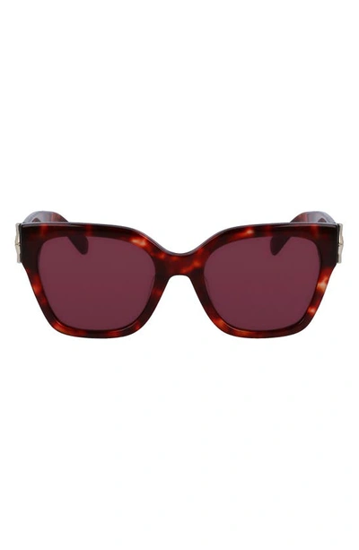 Shop Longchamp 55mm Rectangular Sunglasses In Red Havana