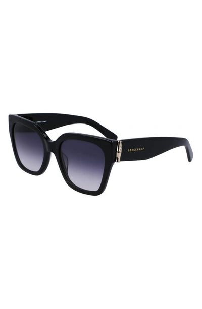 Longchamp 55mm Rectangular Sunglasses In Black
