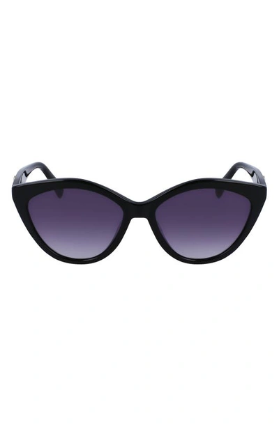 Shop Longchamp 56mm Cat Eye Sunglasses In Black