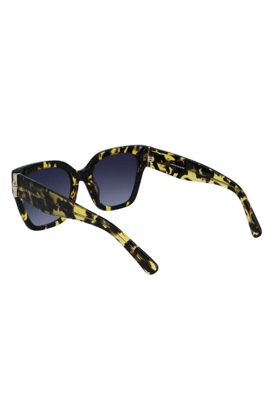 Shop Longchamp 55mm Rectangular Sunglasses In Yellow Havana