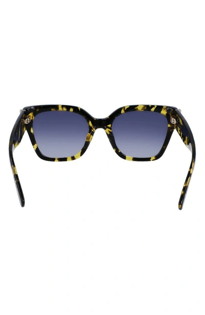 Shop Longchamp 55mm Rectangular Sunglasses In Yellow Havana