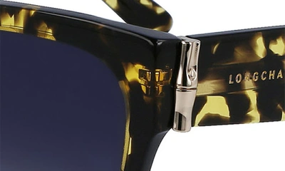 Shop Longchamp 55mm Rectangular Sunglasses In Yellow Havana