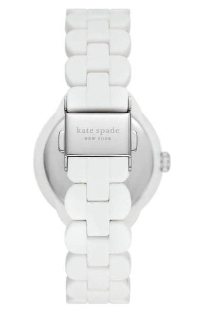 Shop Kate Spade Morningside Silicone Bracelet Watch, 34mm In White