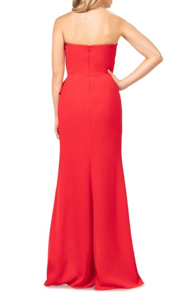Shop Dress The Population Kai Strapless Gown In Rouge