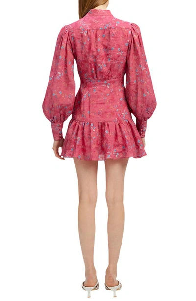 Shop Bardot Nessa Floral Long Sleeve Minidress In Pink Bloom