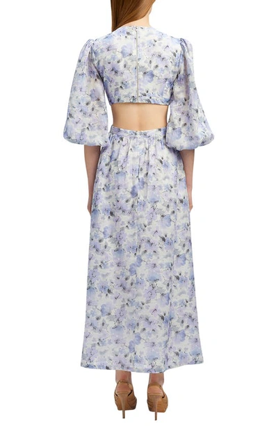 Shop Bardot Alston Floral Cutout Plunge Neck Maxi Dress In Lilac Floral