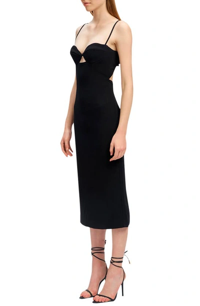 Shop Bardot Vienna Cutout Midi Dress In Black