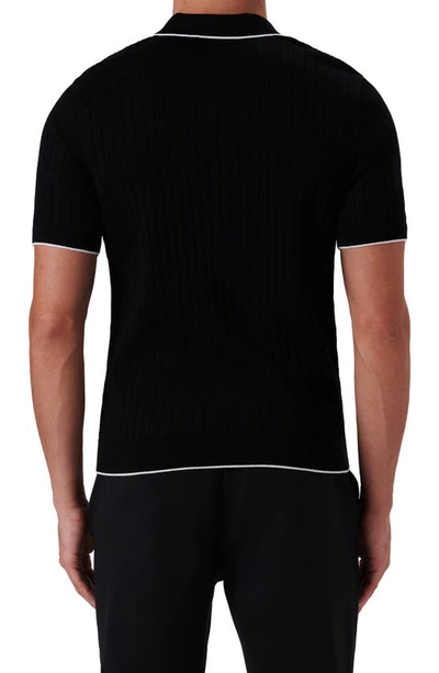 Shop Bugatchi Rob Polo Sweater In Caviar