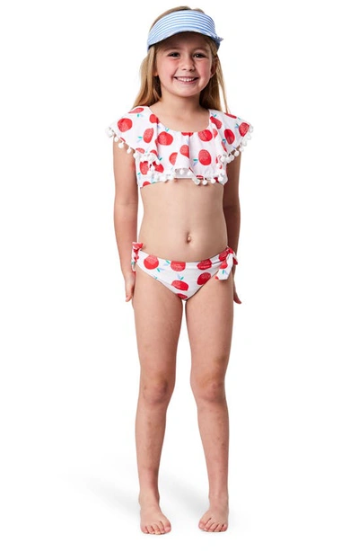 Shop Snapper Rock Kids' Juicy Fruit Ruffle Two-piece Swimsuit In White