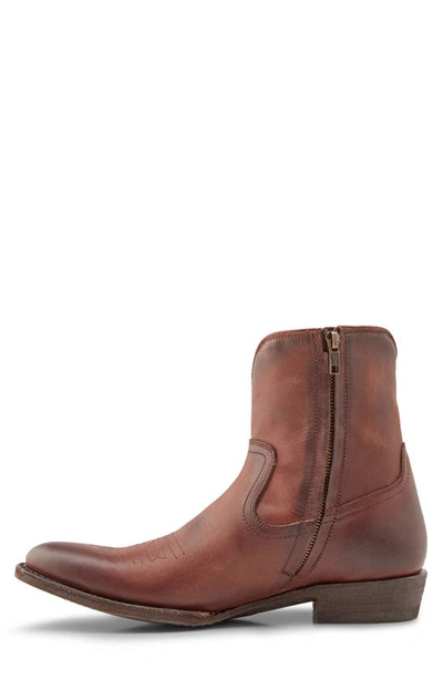 Frye Austin Inside Zip Western Boot In Cognac
