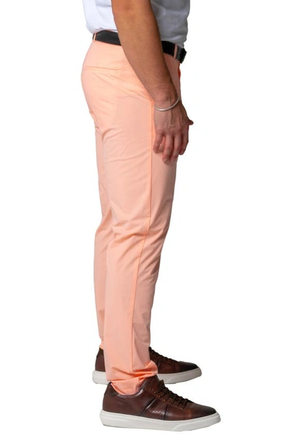 Shop Maceoo Sun Peach Slim Fit Pants In Pink