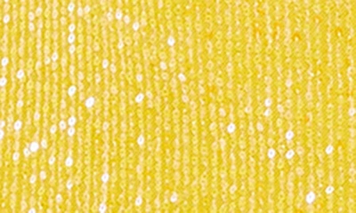Shop Ieena For Mac Duggal One-shoulder Sequin Gown In Lemon