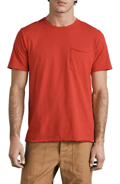 Shop Rag & Bone Miles Organic Cotton Pocket T-shirt In Red