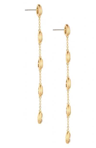 Shop Ettika Crystal Teardrop Linear Drop Earrings In Gold