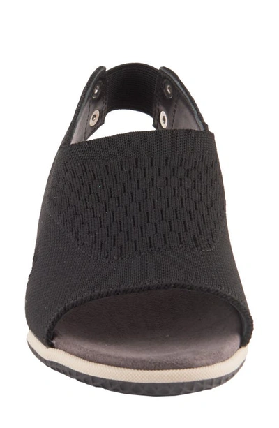 Shop David Tate Mission Slingback Sandal In Black Fabric