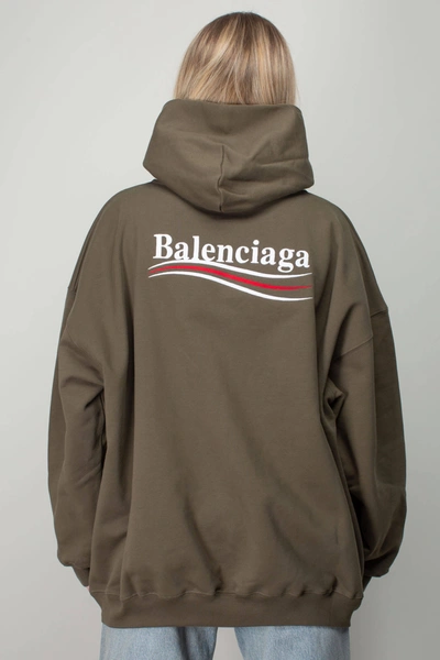 Shop Balenciaga Political Large Fit Hoodie