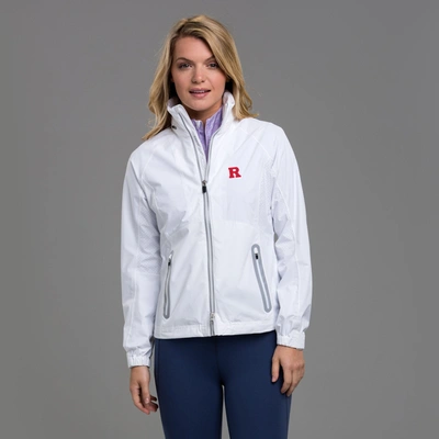 Shop Zero Restriction Rutgers | Hooded Olivia Jacket | Collegiate In White/white
