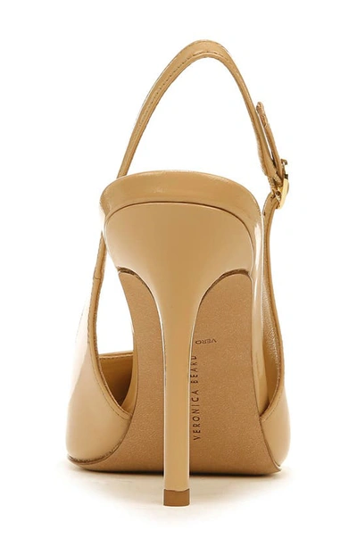 Shop Veronica Beard Lisa Slingback Pointed Toe Pump In Sand Patent Leather