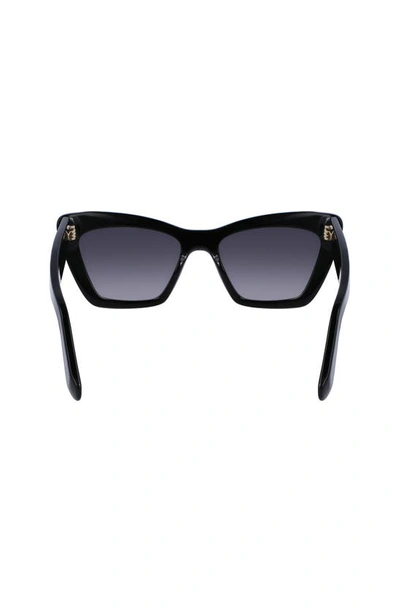 Ferragamo 55mm Gradient Rectangular Sunglasses In Black