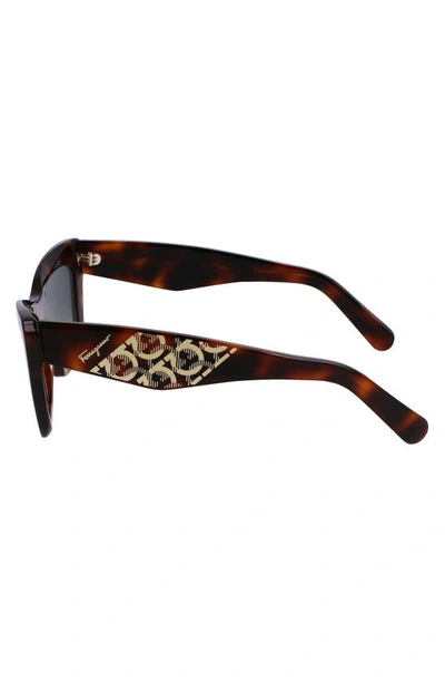 Shop Ferragamo 55mm Gradient Rectangular Sunglasses In Tortoise