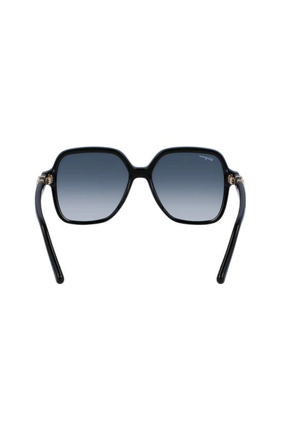 Shop Ferragamo 57mm Gradient Rectangular Sunglasses In Black