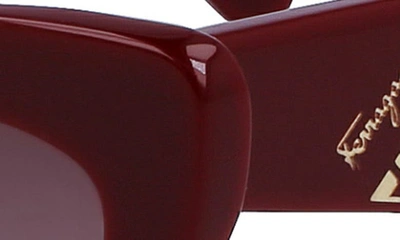 Ferragamo 55mm Gradient Rectangular Sunglasses In Bordeaux