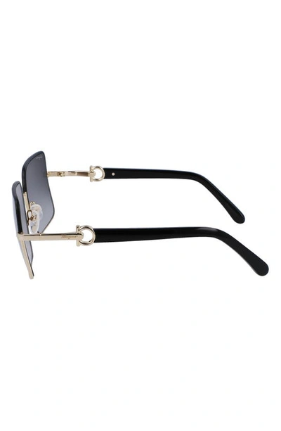 Shop Ferragamo 60mm Gradient Rectangular Sunglasses In Gold/ Black