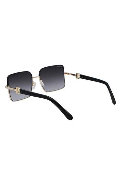 Shop Ferragamo 60mm Gradient Rectangular Sunglasses In Gold/ Black