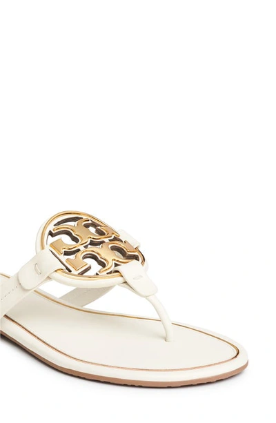 Shop Tory Burch Metal Miller Leather Sandal In Bleach/ Gold