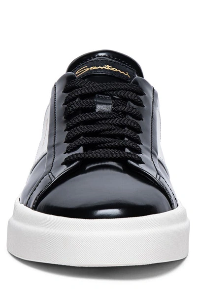 Shop Santoni Double Buckle Inspired Sneaker In Black-n50