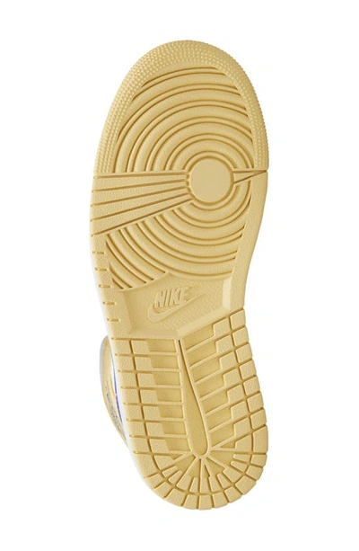 Shop Jordan Air  1 Mid Sneaker In Lemon Wash/ Lapis/ White