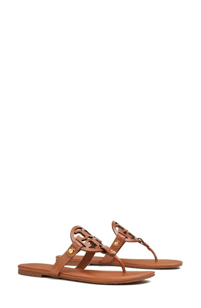 Tory Burch Metal Miller Soft Leather Sandals In Vintage Vachetta Leather