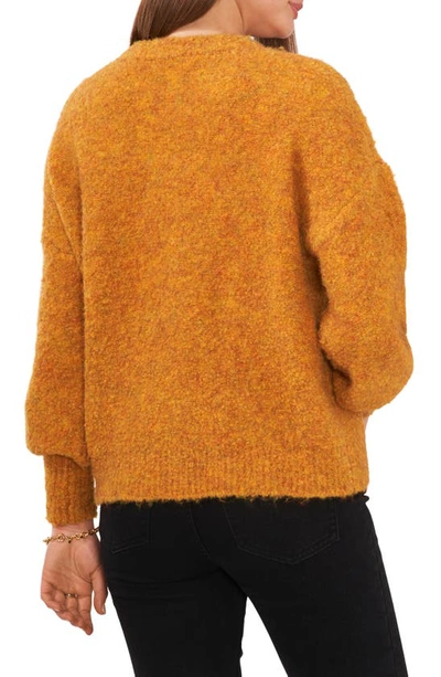 Shop Vince Camuto Balloon Sleeve Bouclé Sweater In Dark Amber